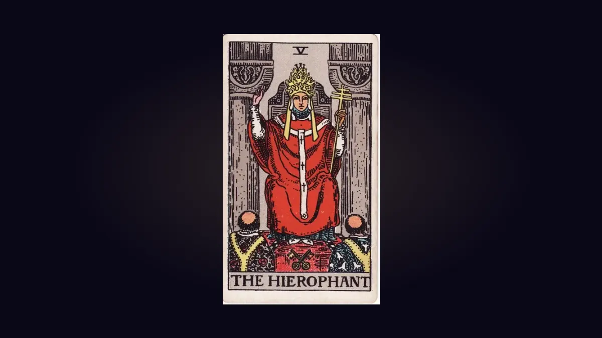 The Hierophant from the Rider-Waite-Smith tarot deck