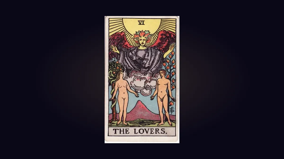 The Lovers from the Rider-Waite-Smith tarot deck