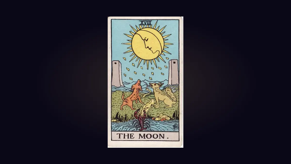 The Moon from the Rider-Waite-Smith tarot deck