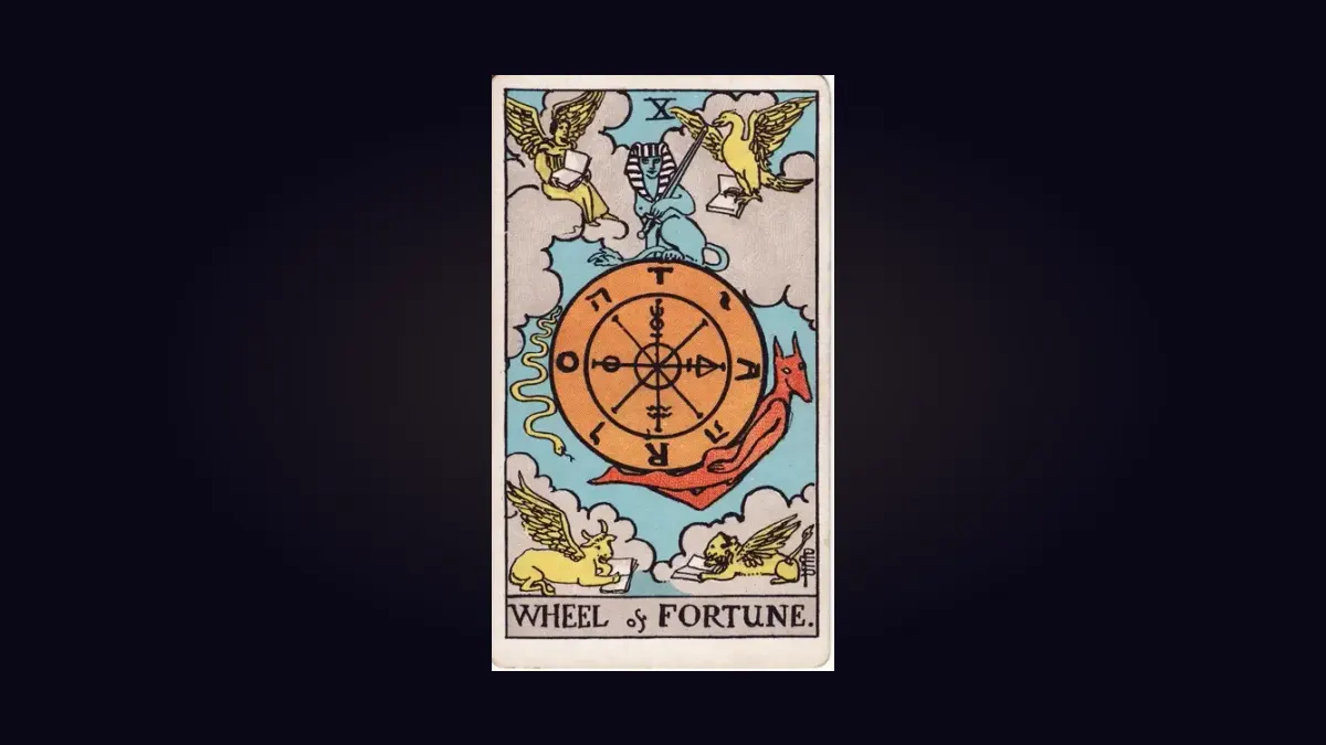 Wheel of Fortune from the Rider-Waite-Smith tarot deck